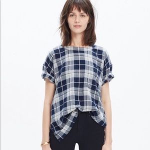 Madewell Buffalo Plaid Short-Sleevec Top - Medium